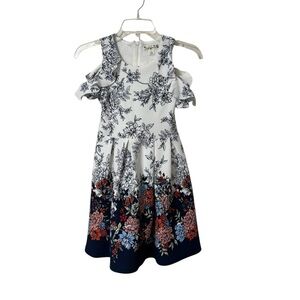 Knitworks Blue Fit and Flare Sundress Sleeveless Wedding Guest Girls Size 10